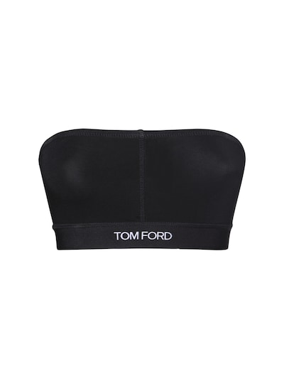 Tom Ford - Tech jersey bandeau bra - Black | Luisaviaroma