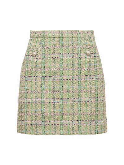 Cotton blend tweed mini skirt - Alessandra Rich - Women | Luisaviaroma