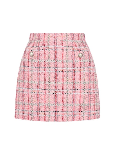 Cotton blend tweed mini skirt - Alessandra Rich - Women | Luisaviaroma