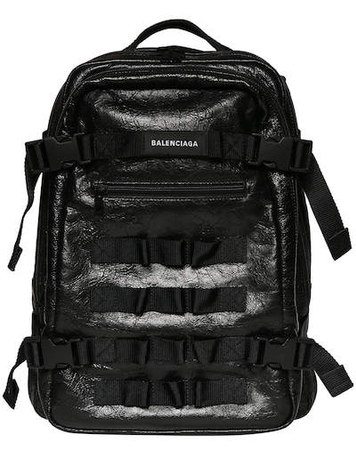 Small army space leather backpack - Balenciaga Men | Luisaviaroma