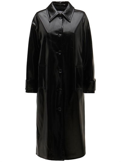 patent coat black