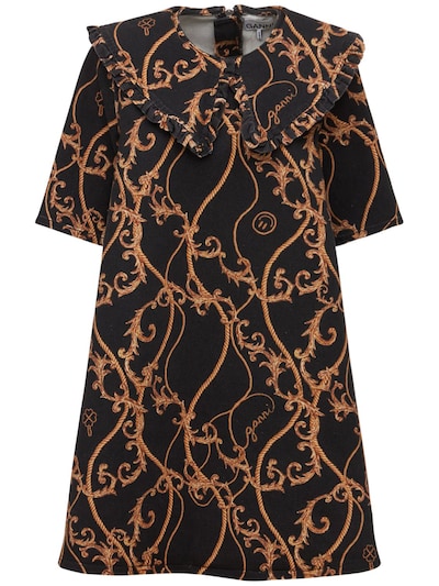 ganni black and yellow dress