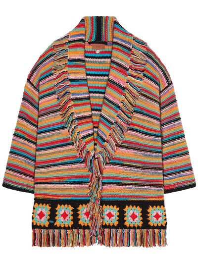 Alanui - Take it easy cotton blend knit cardigan - Multicolor | Luisaviaroma
