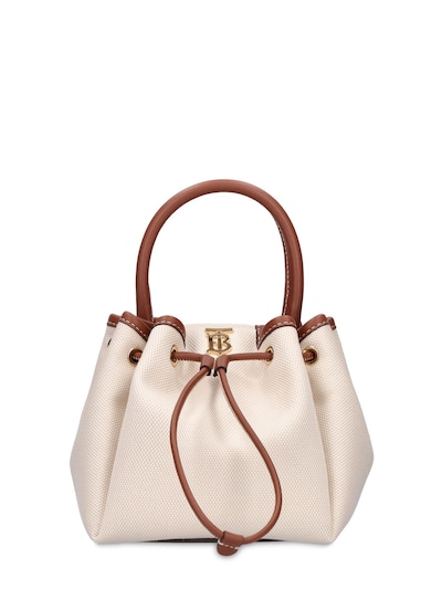 Peony canvas & leather top handle bag - Burberry - Women