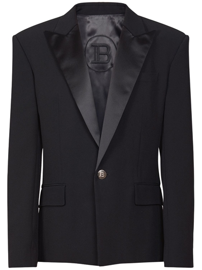 satin blazer black