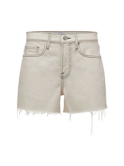 frame white denim shorts