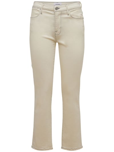 frame le high straight white jeans