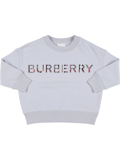 lodret prik Staple Logo embroidered cotton sweatshirt - Burberry - Boys | Luisaviaroma