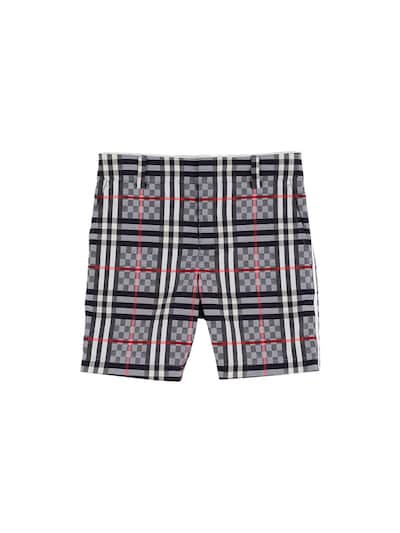 burberry check print shorts