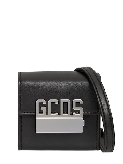 Cube logo faux leather crossbody bag - Gcds - Men | Luisaviaroma