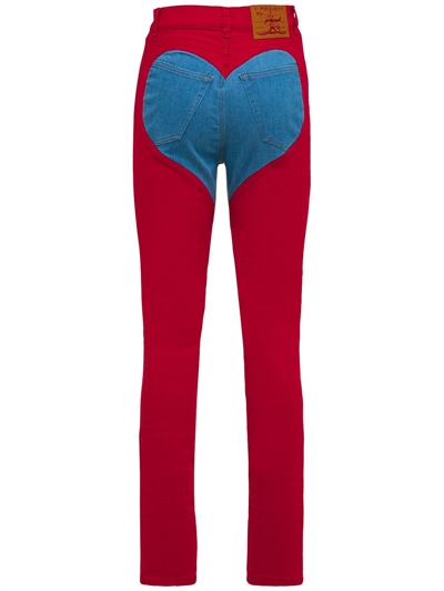 Heart two tone denim skinny jeans 