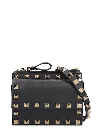 Valentino Rockstud Zip Leather Crossbody Bag
