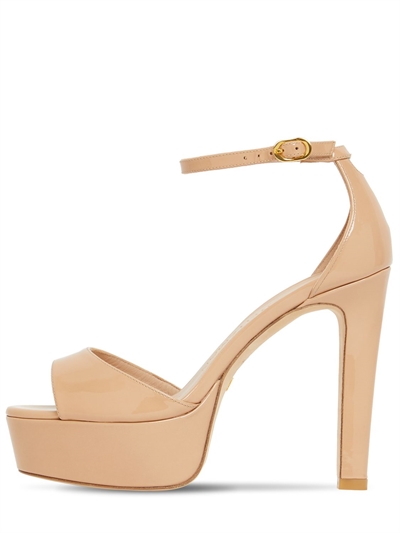 130mm discoplatform patent sandals 
