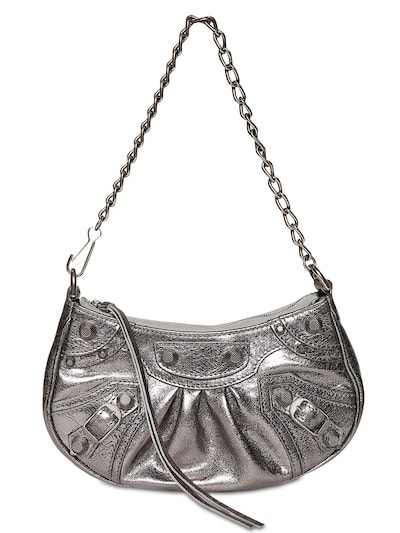 Women's Le Cagole Mini Duffle Bag Metallized in Silver
