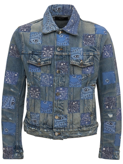 Amiri - Bandana check cotton denim 