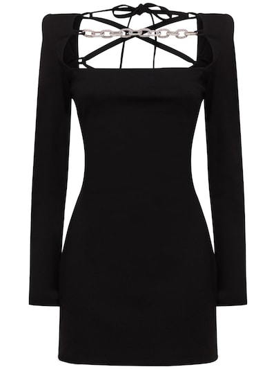Giuseppe Di Morabito: Viscose blend open back mini dress - women_0 | Luisa Via Roma