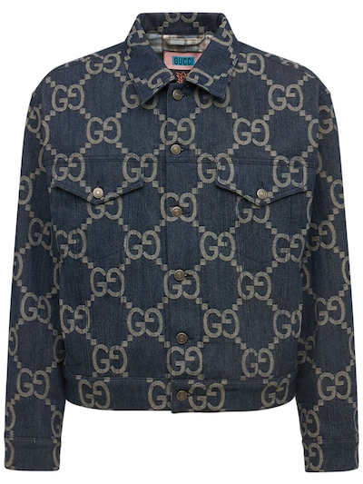 Gucci Gg Jacquard Denim Jacket - Blue