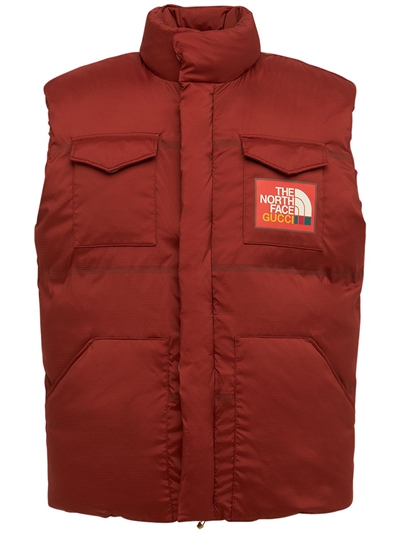 Gucci - Piumino smanicato x the north face in nylon - Brandy Brown |  Luisaviaroma