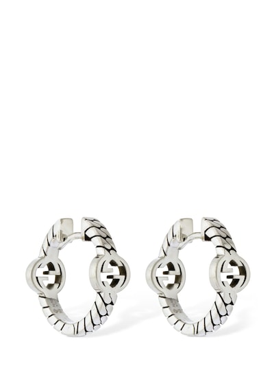 Gucci - Interlocking g hoop earrings - Silver | Luisaviaroma