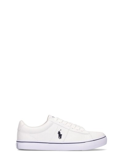 polo ralph lauren white canvas shoes