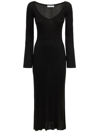 Paulo cashmere \u0026 silk rib knit dress 