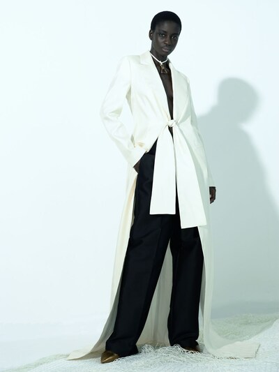 Silk Gazar Knotted Long Blazer Coat - Rosie Assoulin - Women | Luisaviaroma