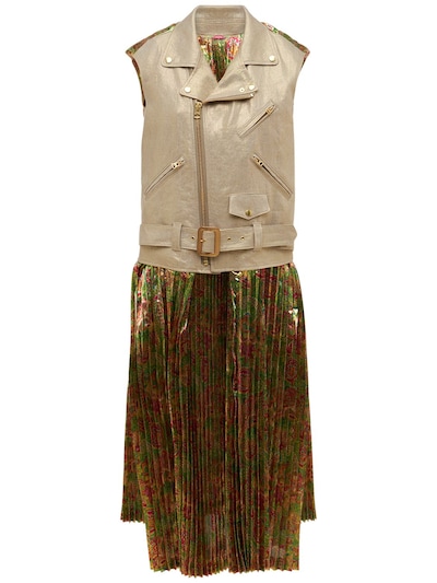 Linen canvas & printed nylon dress/vest - JUNYA WATANABE