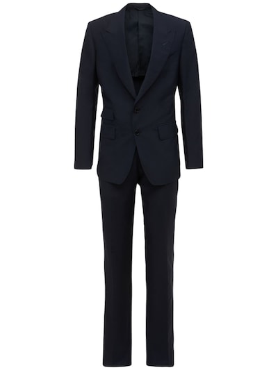 Tom Ford - Silk & linen suit - Navy | Luisaviaroma