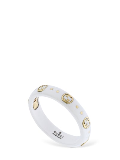 Gucci - 18kt & cubic zirconia ring - White/Gold | Luisaviaroma