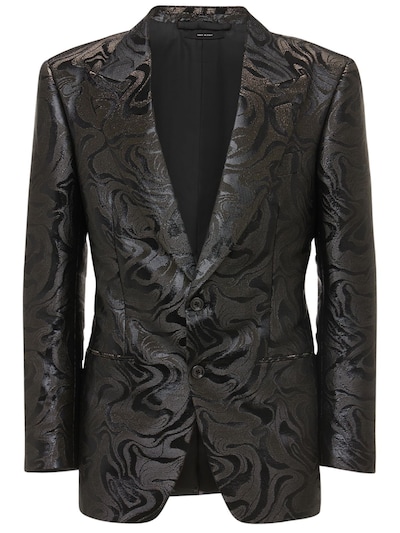 Tom Ford - Wave lurex jacquard evening jacket - Black | Luisaviaroma