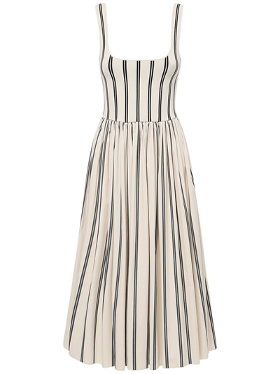 Theory - Striped rayon midi dress 