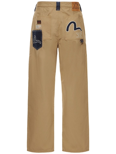 Evisu - Pantaloni seagull in cotone tessuto - Beige | Luisaviaroma