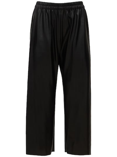 Oscilla faux leather wide cropped pants - Deveaux - Women | Luisaviaroma