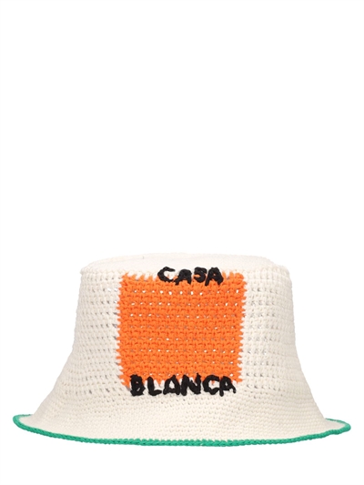 Casablanca - Logo cotton crochet hat 