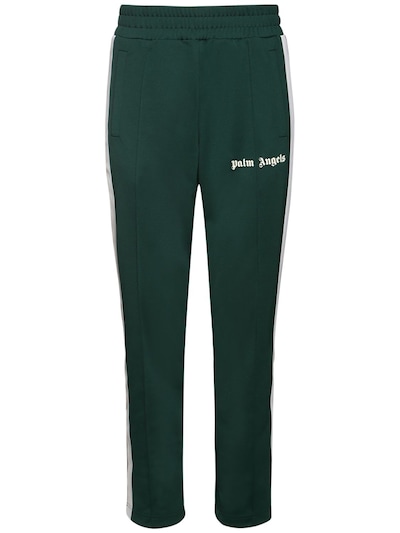 Palm Angels - Logo print tech jersey track pants - Green/White ...