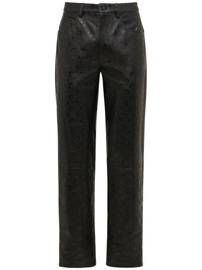 Marine Serre - Moon leather pants - Black | Luisaviaroma