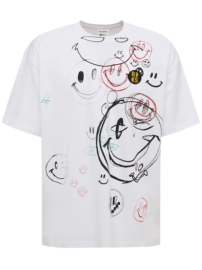 Smiley print oversize jersey t-shirt - Raf Simons - Men | Luisaviaroma