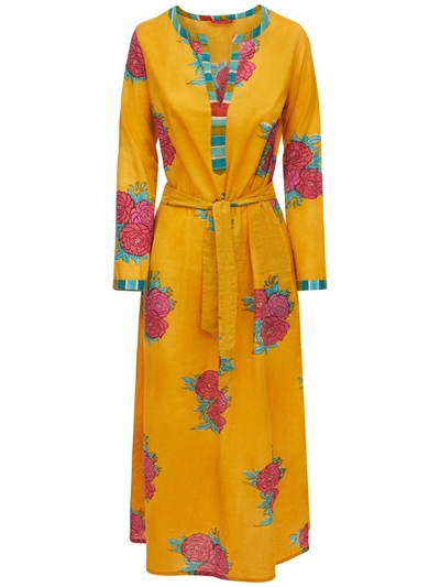 LISA CORTI - Vestito midi alise in cotone - Giallo/Multi | Luisaviaroma