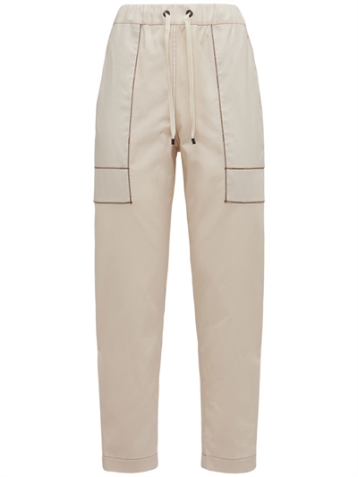 Stretch cotton twill track pants 