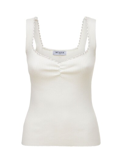 Pearl sweetheart cotton blend tank top - Musier Paris - Women ...