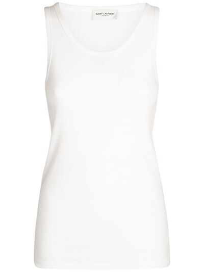 Cotton jersey tank top - Saint Laurent - Women | Luisaviaroma