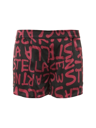 Monogram printed silk shorts - Stella McCartney - Women | Luisaviaroma