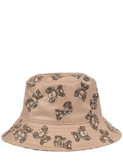 Burberry - Bear printed nylon bucket hat - Beige | Luisaviaroma