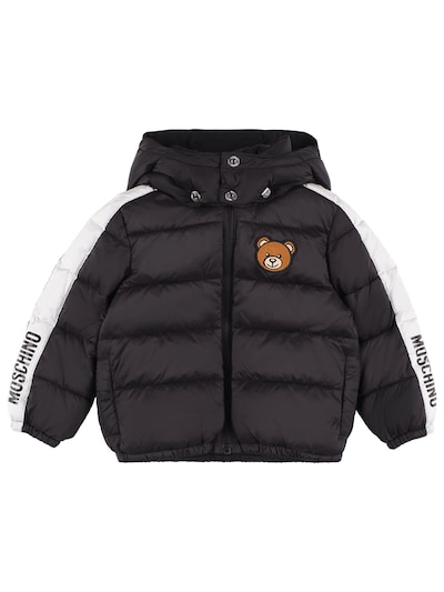 Nylon puffer jacket w/ logo print - Moschino - Boys | Luisaviaroma