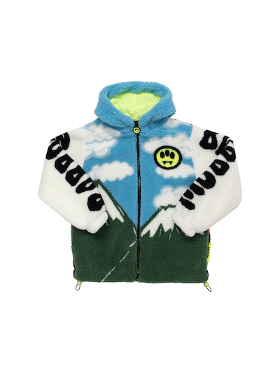 printed teddy coat