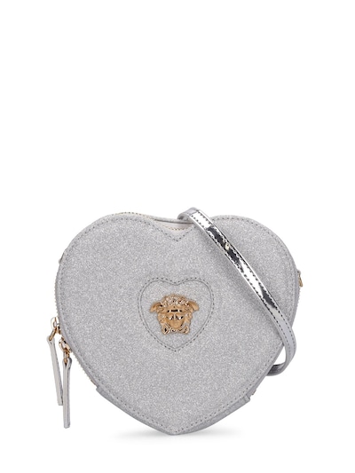 Glittered Heart Shoulder Bag W/ Medusa Luisaviaroma Girls Accessories Bags Rucksacks 