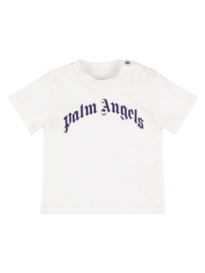 Logo Cotton Jersey T Shirt in White - Palm Angels