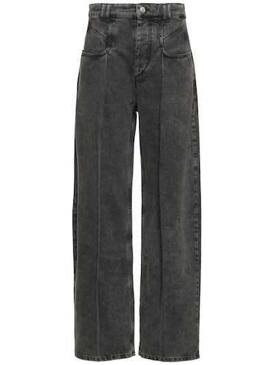 Isabel Marant - Vetea cotton denim jeans - Black | Luisaviaroma