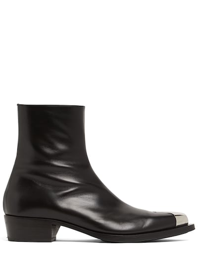 Vechter moeilijk achterstalligheid Leather boots w/ metal toe cap - Alexander McQueen - Men | Luisaviaroma
