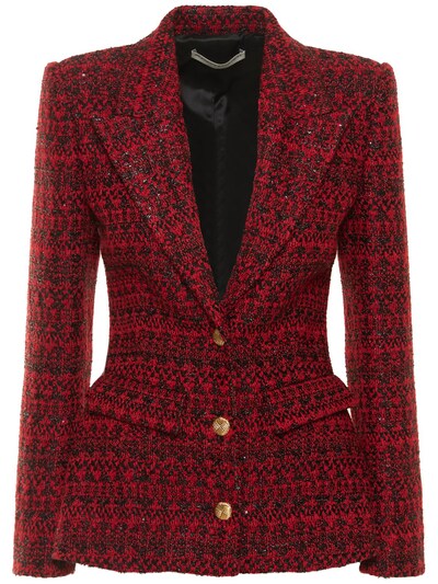 Sequined wool blend tweed blazer - Alessandra Rich - Women | Luisaviaroma